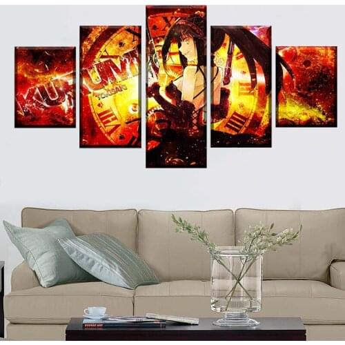 Modular Canvas Prints Wall Art Date A Live Anime Abstract Poster Painting Living Room Cartoon Pictures Home Decoration Framework