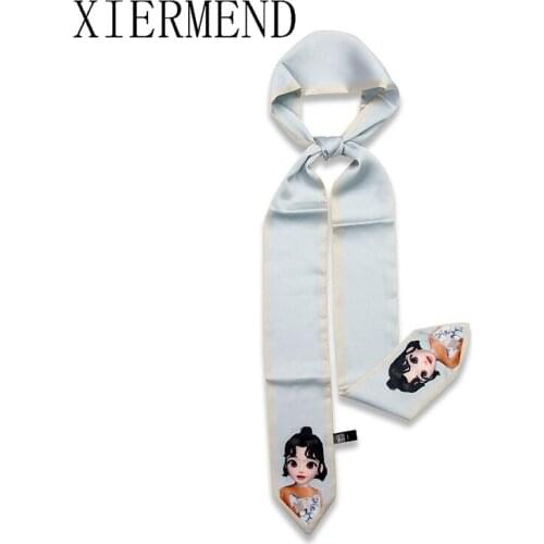 2021 new small silk scarf spring autumn decoration hair band Korea bag belt ribbon women skinny scarf