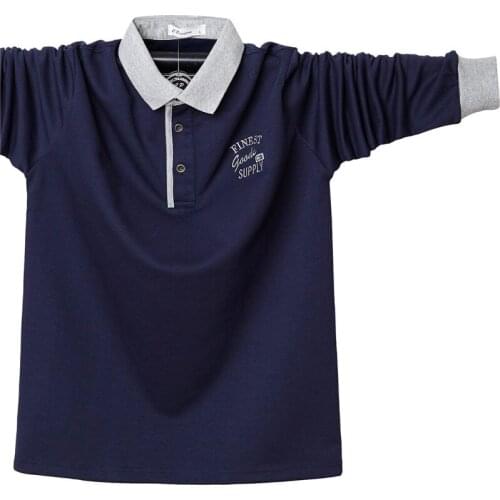 New Spring Men Polo Shirt Mens Patchwor Casual 100% Cotton Male Top Tees Autumn Long Sleeve Polo Shirts Plus Size 5XL 6XL;GA560