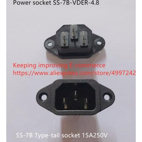 Original new 100% power socket SS-7B-VDER-4.8 type-tail socket switch 15A250V