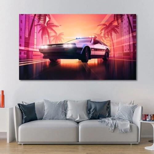 Supercar Posters DeLorean DMC-12 Vintage Car Artwork Wall Art Picture HD Prints Canvas Painting For Home Living Room Decor