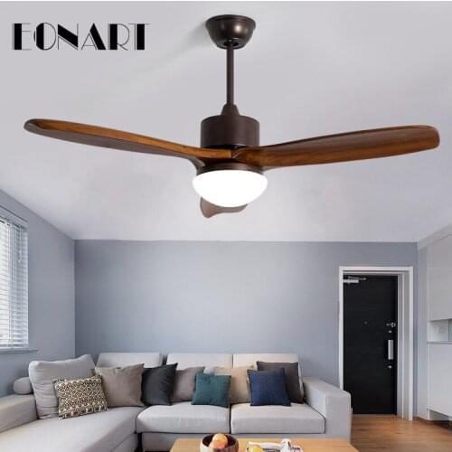 48 inch modern LED wooden ceiling fan wood ventilator decorative blower ceiling fans with lights 220V lampara de techo light fan