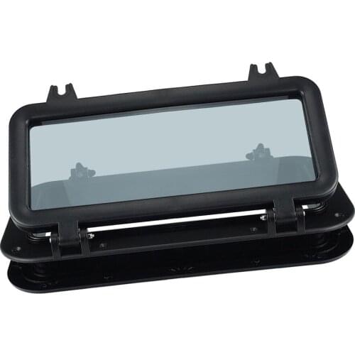 Rectangular Marine Port Hole/Window - Porthole – Nautical/Boat/Navy/Yacht - Tempered Glass -Black