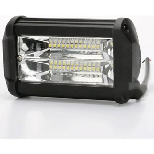 Manufacturers direct selling automobile lamps 5 inch led double row long spotlight off-road roof 72W working lamp overhaul