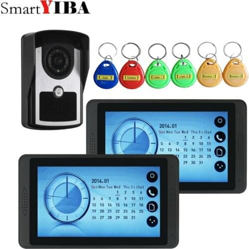 7" Video Intercom Door Phone System With All touch screen Monitor 6 RFID Card Reader HD Doorbell Camera In Stock Wholesale