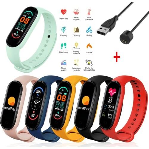 M6 Smart Watches Men Women Smartwatch Heart Rate Fitness Tracking Real-Time Weather Sports Casual Bracelet Wearable Device