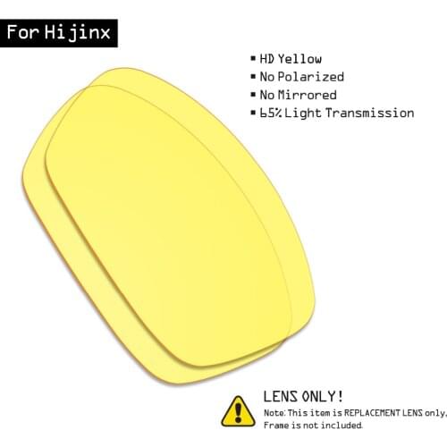 SmartVLT Sunglasses Replacement Lenses for Oakley Hijinx - HD Yellow