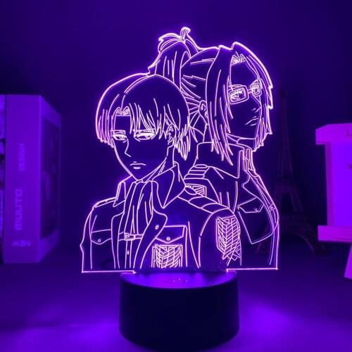 Anime Attack on Titan Levi Ackerman Acrylic 3D Light Zoe Room Decoration Light Childrens Gifts Manga Shingeki no Kyojin