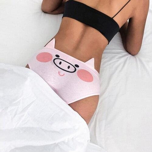 Pig Print Women Underpants Funny Lingerie G-string Briefs Underwear Panties T string Thongs Knickers sous vetement femme