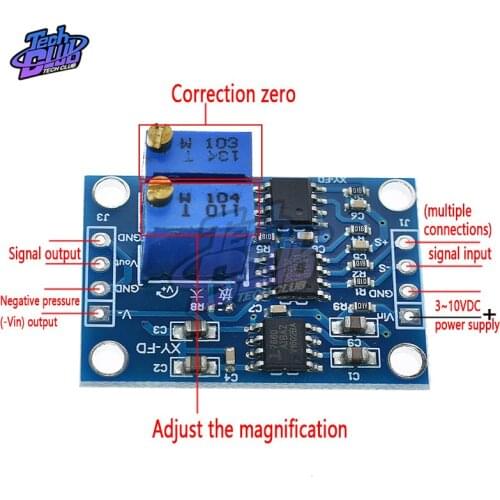 DC 3-12V AD620 Signal Amplifier Adjustable High Precision voltage amplifier transmitter Millivolt amplifier/small signal meter