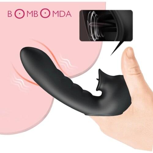 12 Mode Finger Vibrator For Women Vagina 3 Mode Tongue Vibrator Clitoris Stimulate Adult Sex Toy Female Mastubator Intimate Good