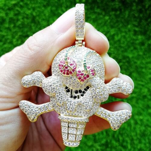Bing Bing Brass CZ Raper Jewelry Pendants Hip Hop Necklace Party Gift CN516