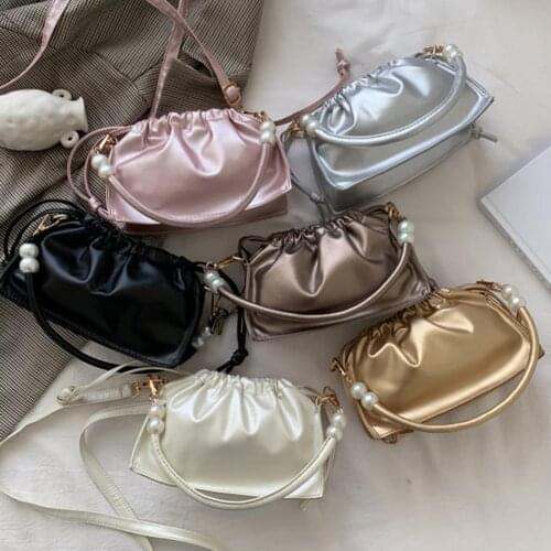 Women Bag Messenger Bag Cloud-Shaped Hand-held Small Faux Beads Cross Body Bag for Beach Coin Pouch Crossbody Bag sac femme