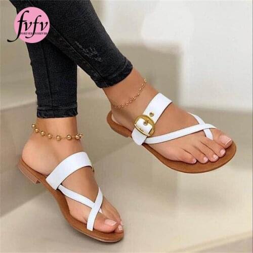 [fvfv]Beach Shoes Female Flats Slippers New Flip Flops Women Sandals Summer Shoes Clip Toe Casual Buckle Ladies Slides Fashion