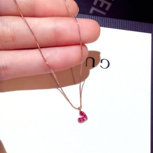 Cute Pink Heart Zircon Stone Pendant Long Chain Necklace Choker for Women Fashion Jewelry Statement Necklace