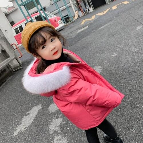 Winter Down Jacket for Girls Children Jacket Kids Fox Fur Hooded Warm Outerwear Coat for Boy Clothes 1-7 Year Baby Boys Jacket