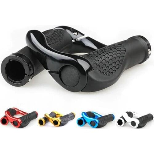 1Pair Cycling Handle Grip Bar End Durable Anti-slip Rubber Aluminum Alloy MTB Mountain road Bike Bicycle lock-on Handlebar Cover