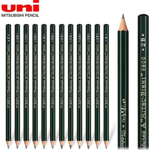 12/22 sticks UNI MITSUBISHI Pencil 9800 Test Card Drawing Pencils Professional Art Sketch Pencil school Office