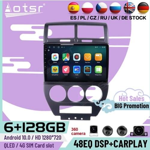 128G Carplay Android Player For Jeep Compass MK 2006 2007 2008 2009 2010 GPS Navigation Auto Car Radio Video Receiver Head Unit