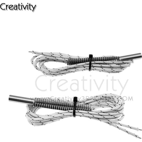 3pcs Heating tube 6*20mm 12V 24V 50W Ceramic Cartridge Heater 1M 2M Reprap&Mendel For V6 J-head Extruder 3D printer part