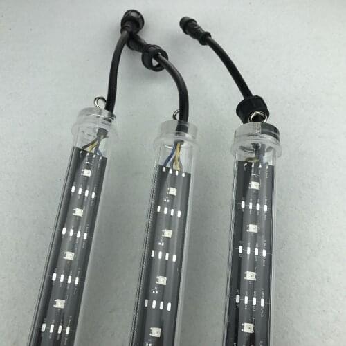30mm DC12V addressable 0.5M long 3D WS2812B RGB meteor tube light;32pcs WS2812B LEDs/16pixels;with 4 core 13.5mm male connector