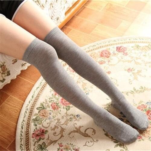 4 Colors Sexy Thigh High Socks Cotton Knee Socks Stretch New Soft Knitted Fall Winter For Ladies Girls Women