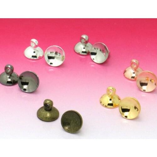 6/8MM 200Unids CAP CONNECTOR CLASP for DIY GLASS GLOBE VIALS&BOTTLES&BEAD Antique Bronze-Silver -Rose Gold Plated