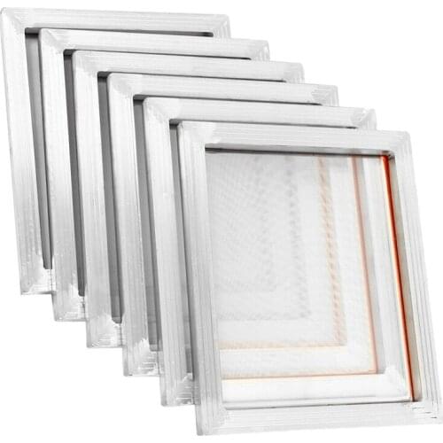 6Pcs 14inchX10inch Aluminium Alloy Silk Sn Printing Frame W 110 White Mesh