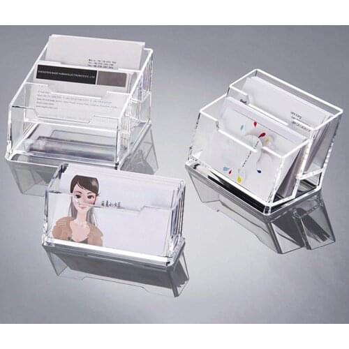 Acrylic Business Card Holder Stand Clear Desktop Countertop Office Business Organizer Acrylic Index Card Filling Display