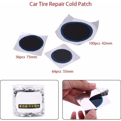 Car Round Natural Rubber Tire Tyre Puncture Repair Cold Patch Tubeless Patches Car Accessories Universal