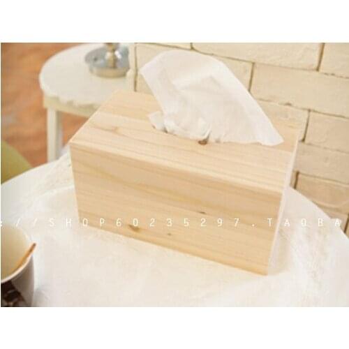 Free shipping high-grade wood tissue box barrel wood simple paper napkin box tray pumping pumping cassette C Automotive Creative