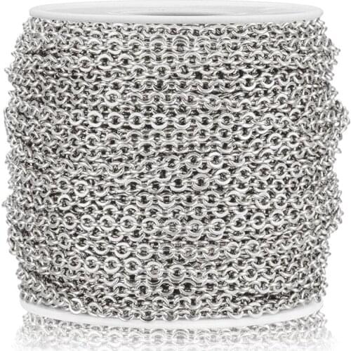 1 Meter Stainless Steel Gold Rose Gold Chain Necklace Findings Components For DIY Jewelry Making Handmade Bracelet Accessories