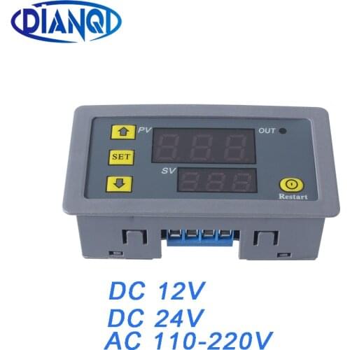 1Pcs DC 12V /24V/AC 110V-220V Digital Cycle Timer Delay Relay Board Module with LED Dual Time Display Timing Relay Switch 0~999