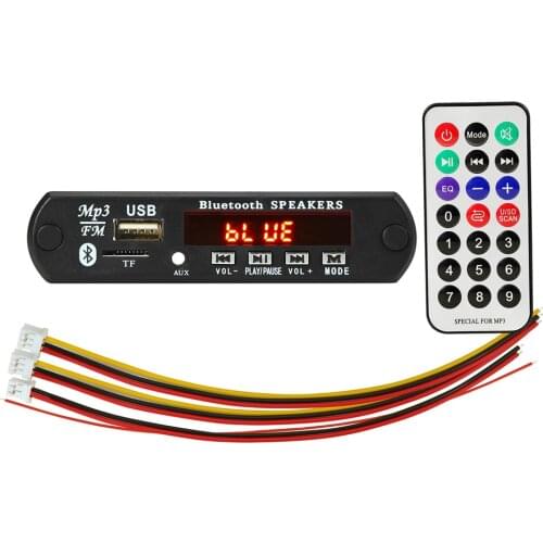DC 12V Bluetooth5.0 MP3 Decoding Board Module Wireless Car USB MP3 Player TF Card Slot / USB / FM / Remote Decoding Board Module