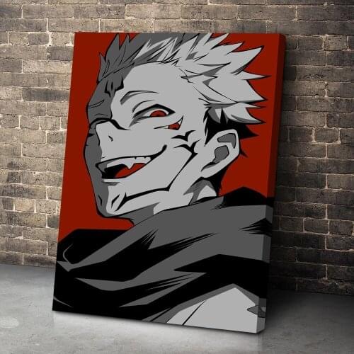 Home Decor Canvas Printed Anime Jujutsu Kaisen Sukuna Angry Poster Painting Modern Wall Art Pictures Living Room Modular Frame