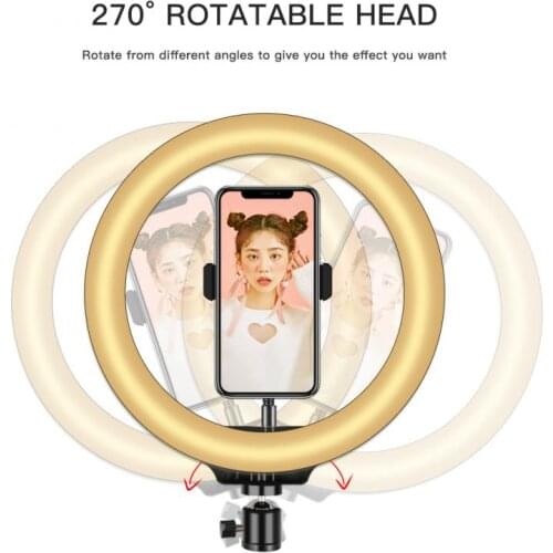 Ring Light Dimmable Cold Warm 10W LED Ring Light For Online Live Makeup Photography Video Live Fill Lamp Tricolor Fill Light