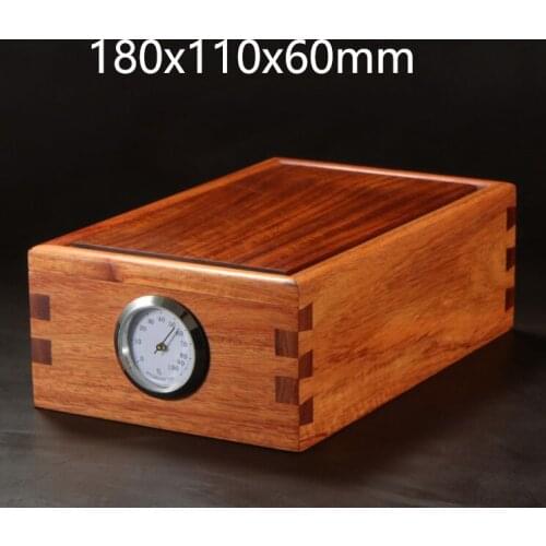 High-Grade Solid Wood Cigar Box Mahogany Cigarette Case Hygrometer Humidifying Tablets Tenon Structure Storage Box