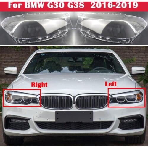 Car Front Headlamp Caps For BMW 5 Series G30 G38 525i 530i 540i 2016-2019 Glass Headlight Cover Auto Lampshade Lamp Lens Shell
