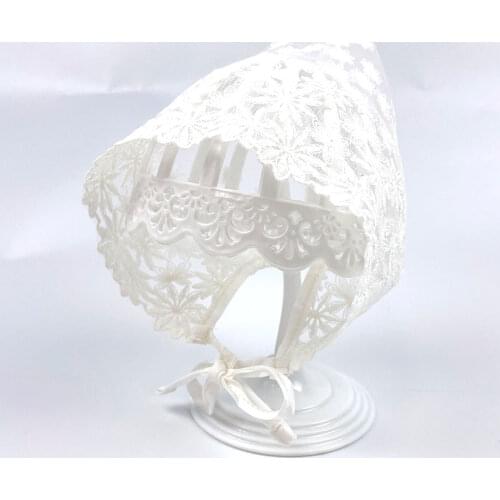 New super cute babys lace embroidered pointy hat with Princess Hat summer thin lace cool babys basin hat cotton fetal hat