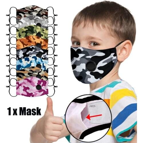 Reusable Face Mask Child Children Print Adjustable Breathable Safe Protection Mask For Face With Filter Kids Halloween Cosplay