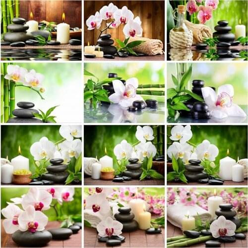 MomoArt Diamond Embroidery Full Square Drill Orchid Diamond Painting Flower Mosaic Kits Spring Cross Stitch Home Decorations