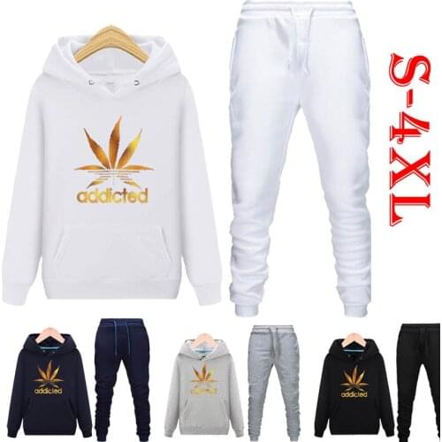 2021Brand Clothing Mens Fashion Tracksuit Casual Sportsuit man hoodies Sweatshirts Sportswear Sets+Sweatpants Men Two Piece Set