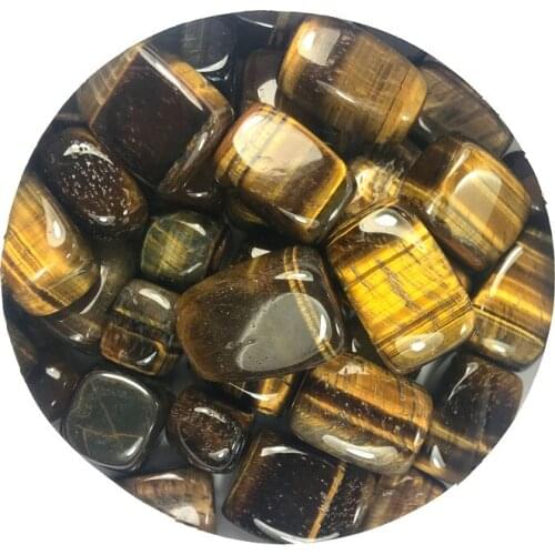 100g Natural Yellow Tiger 's Eye Gravel Rock Crystal Quartz Tiger Eyes Mineral Specimen Fish Tank Garden Decoration Square Stone