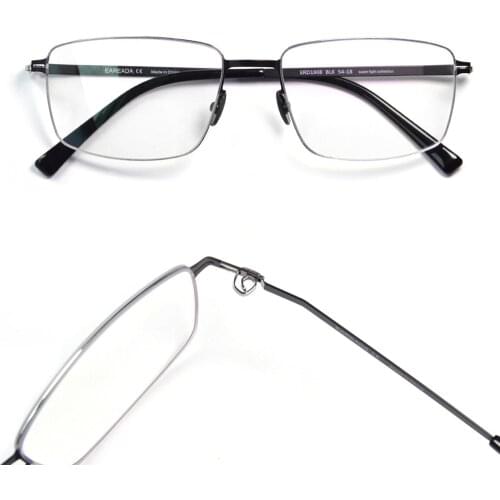 Germany Designer Screwless Square Eyeglasses Frame for Men Super Thin Flexible Diopter Eyewear Mens Retro Rectangle Spectacles