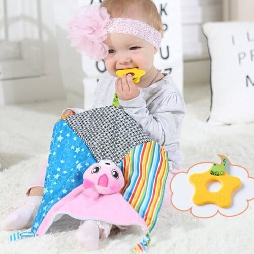 2020 New Baby Comforting Blanket Soft Square Plush Appease Towel Cute Cartoon Teether