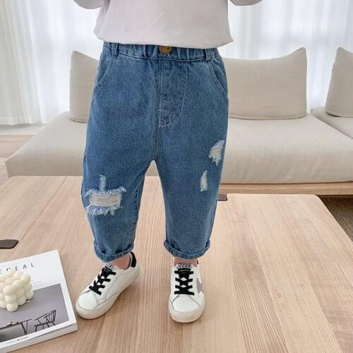 2021 New Baby Spring Autumn Jeans Pants For Boys Children Kids Trousers Clothing High Quality Teenagers 2021
