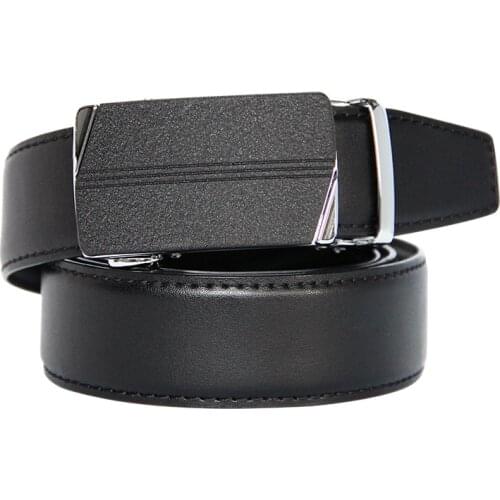 New Designer Popular Luxury Cowhide Leather Belt Man Gray Automatic Buckle Belly Waist Business Casual Belts For Men 3.5 Width