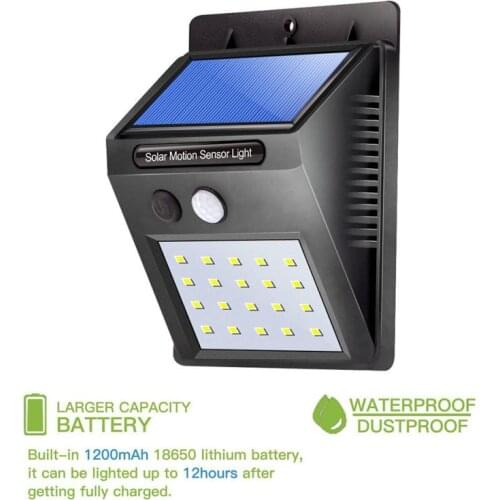 Upgraded Solar Motion Sensor Lights 20 LEDs Wireless IP65 Waterproof Security Outdoor Garden Lamp Light Solar Lights