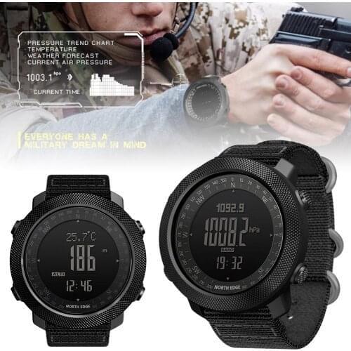 Original North Edge APACHE Sports Smartwatch Compass Waterproof 50m Swimming Altimeter Barometer Military Watch Sports Watches