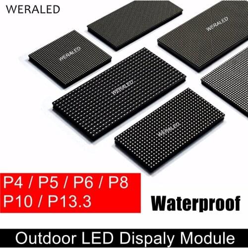 WERALED P4 P5 P6 P8 P10 Outdoor LED Module HUB75B Ports,SMD 3-in-1 Full Color LED Video Wall Display Panel Unit IP65